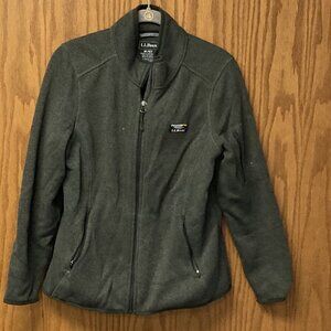 L.L. Bean olive green zip jacket sz m pet